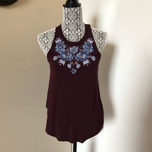 ✨2/$10✨American Eagle Burgundy Floral Tank Top